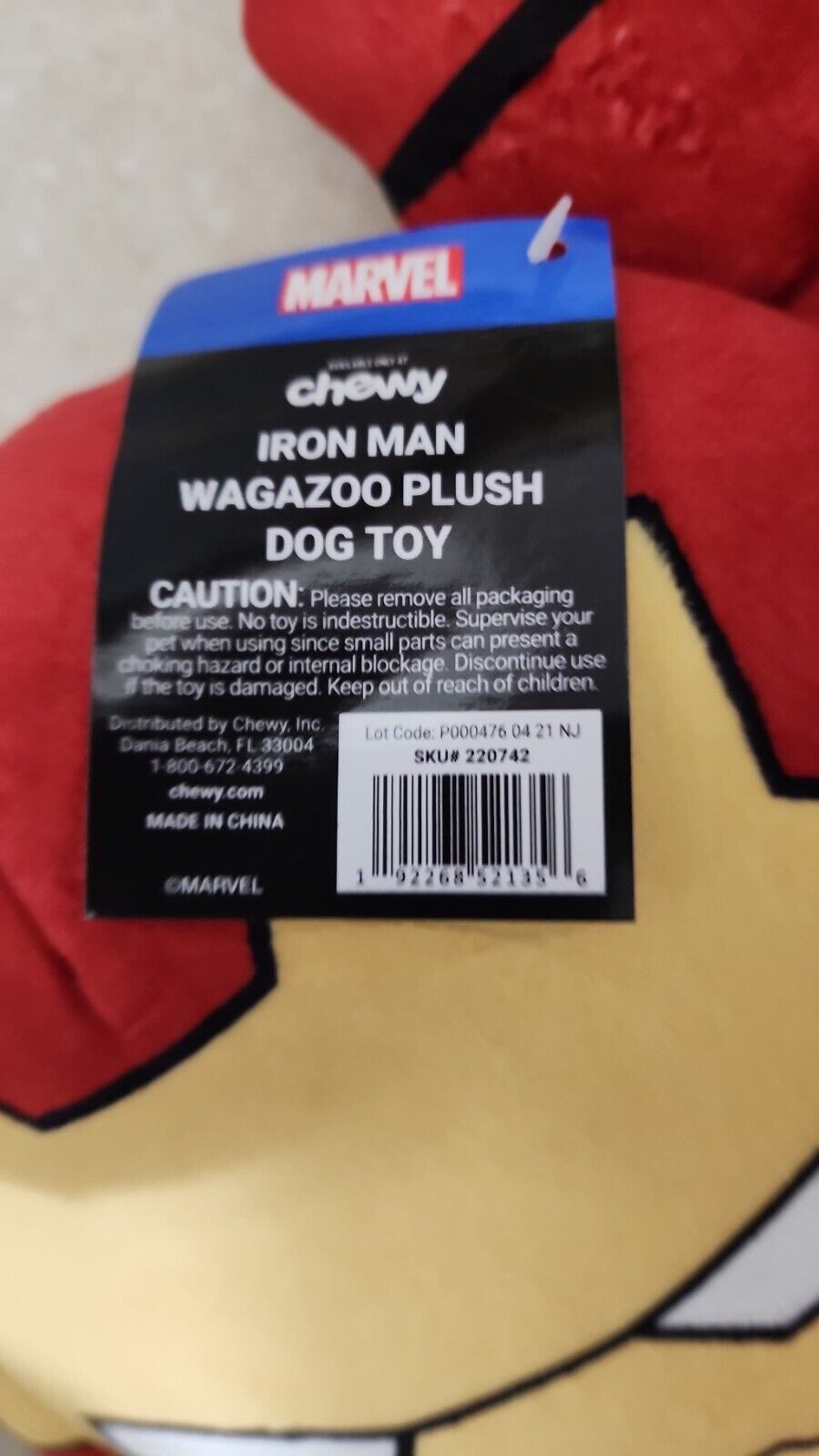 Marvel Rivals Iron Man Wagazoo Plush Dog Pet Puppy Toy for Medium Dogs