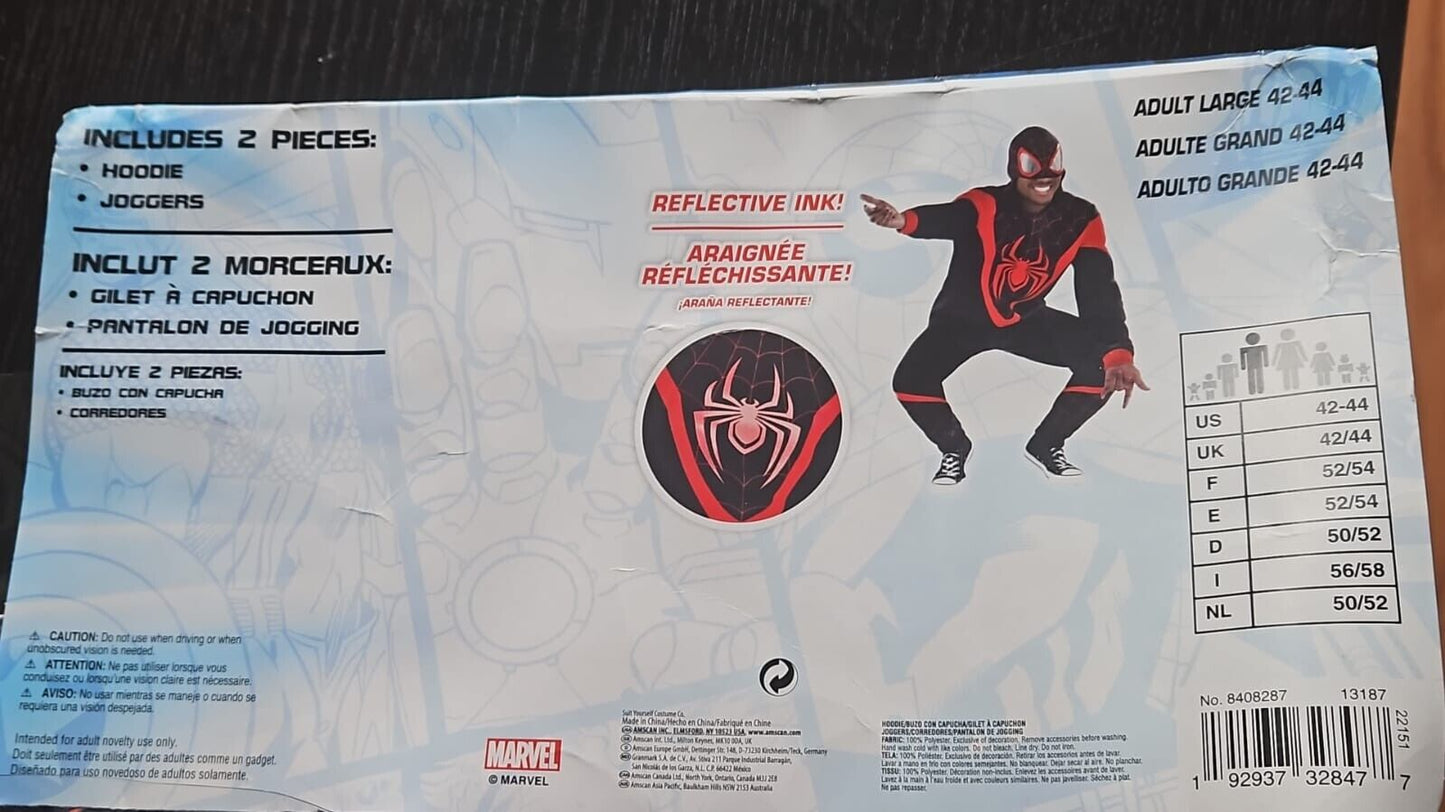 Miles Morales Jumpsuit Spiderman Costume Adult S, M, L, XXL