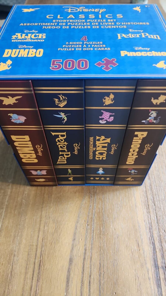 Disney Storybook 4-Pack Puzzle Set Pinocchio Dumbo Peter Pan Alice 500 Pcs Each