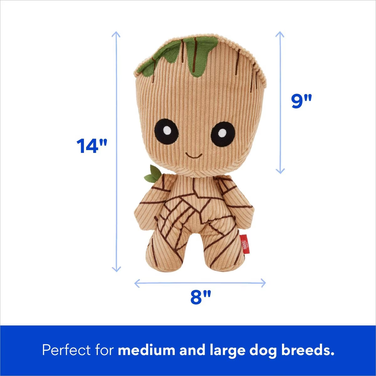 Chewy Groot Plush Dog Squeaky Toy 7' x 14' New Perfect for Medium and Large dogs