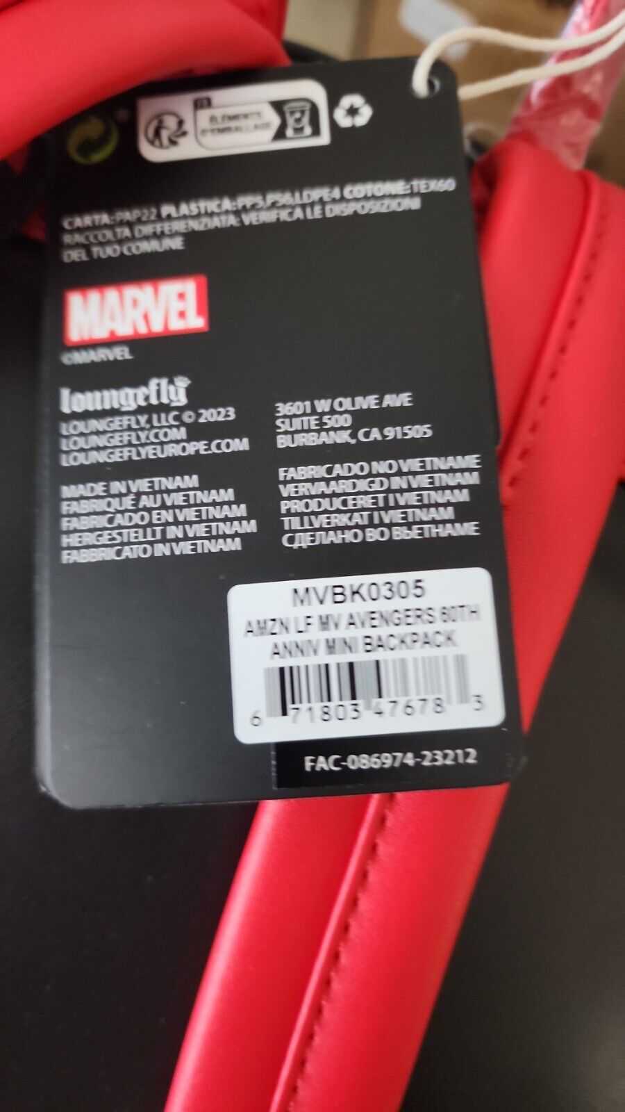 Loungefly Marvel Avengers 60th Anniversary Glow in The Dark Mini-Backpack NEW