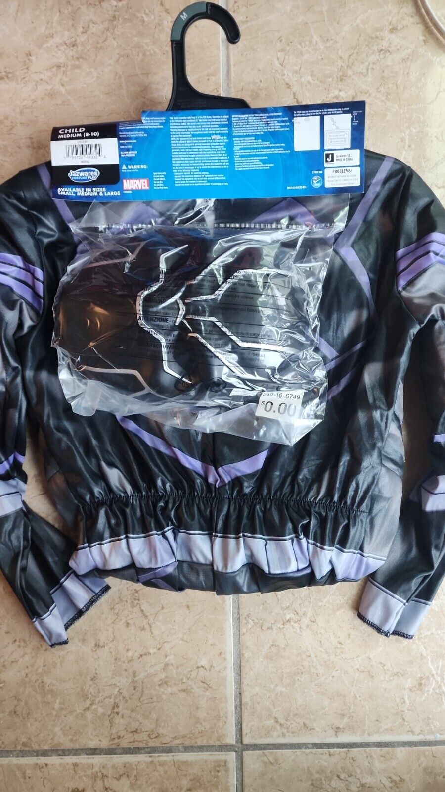 Black Panther Avengers Costume Boys Light up Medium 8-10