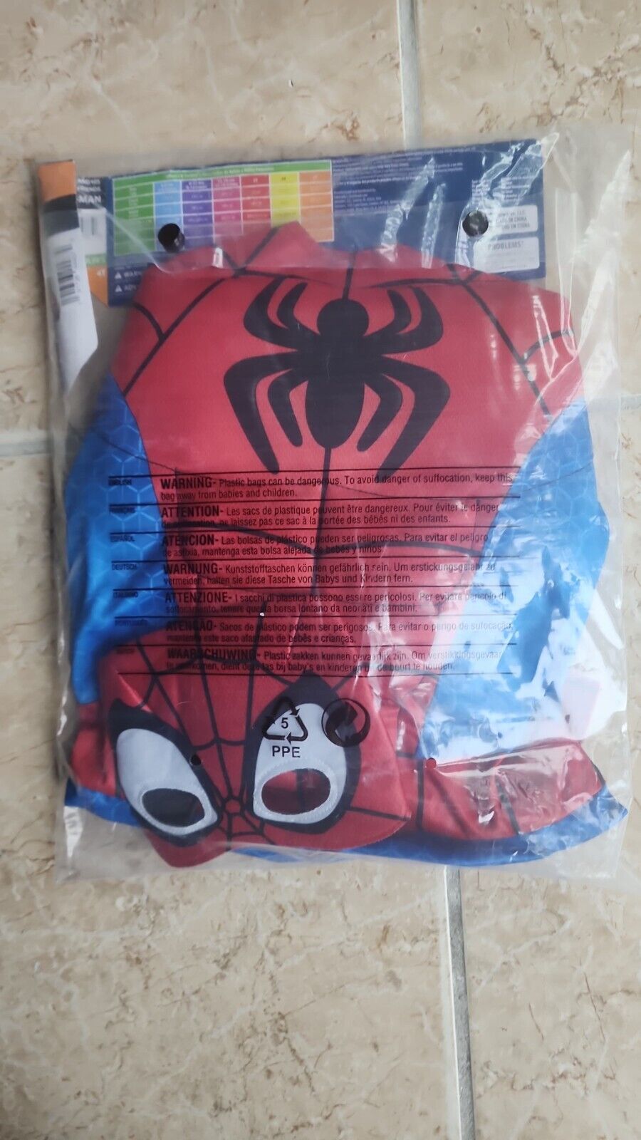 Kids Marvel Spider-man Spiderman Costume Pad Muscle Chest Halloween 4-T - New