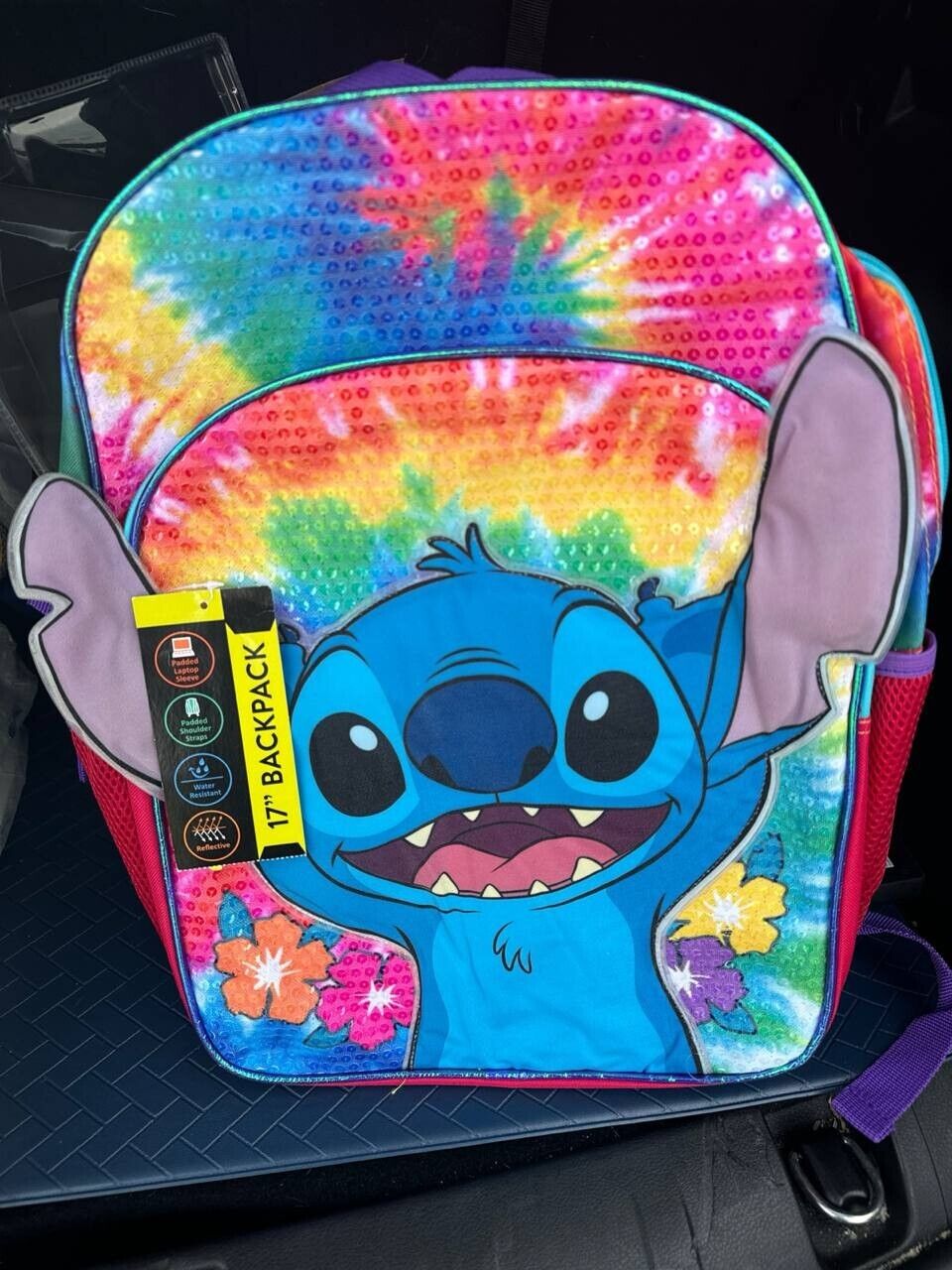 Disney Lilo and Stitch Kids 17 Multi-Color Tie-Dye Backpack Back To School Kids
