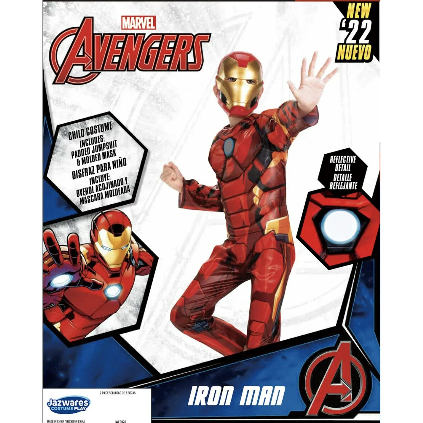 NEW The Avengers Boy’s Iron Man Tony Stark Marvel Comics Costume Size Medium(8)