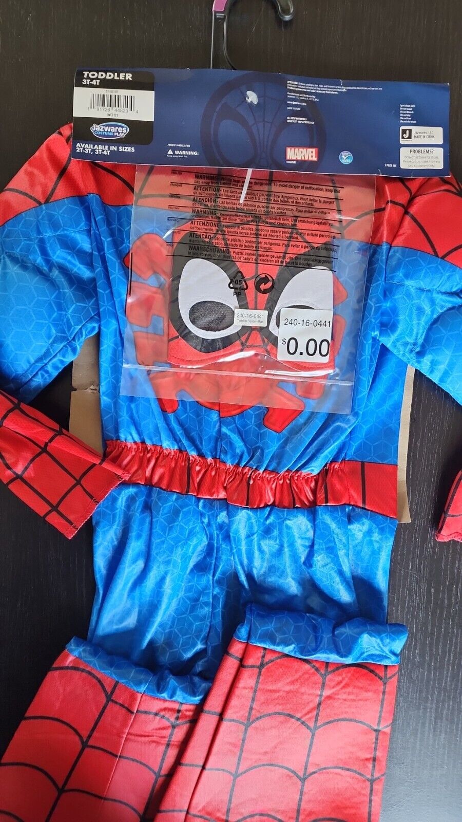 New SPIDERMAN Marvel Spidey & Amazing Friends 3T -4T Toddler Halloween Costume