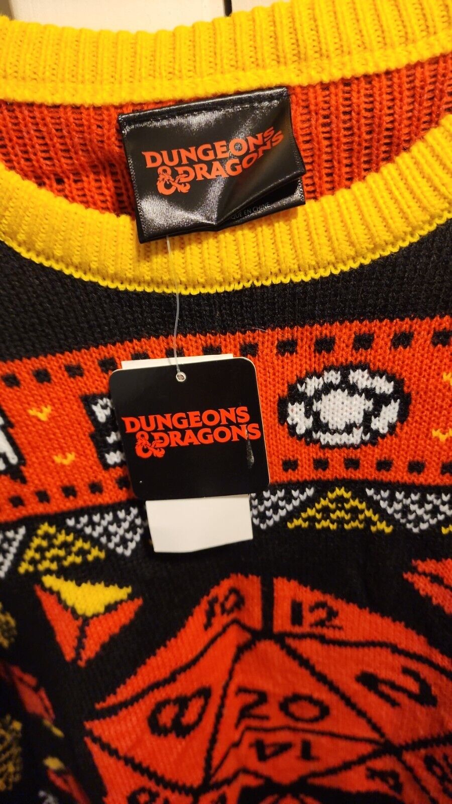 Dungeons And Dragons Ugly Christmas Sweater Mens M - L - Gamestop Xmas NEW