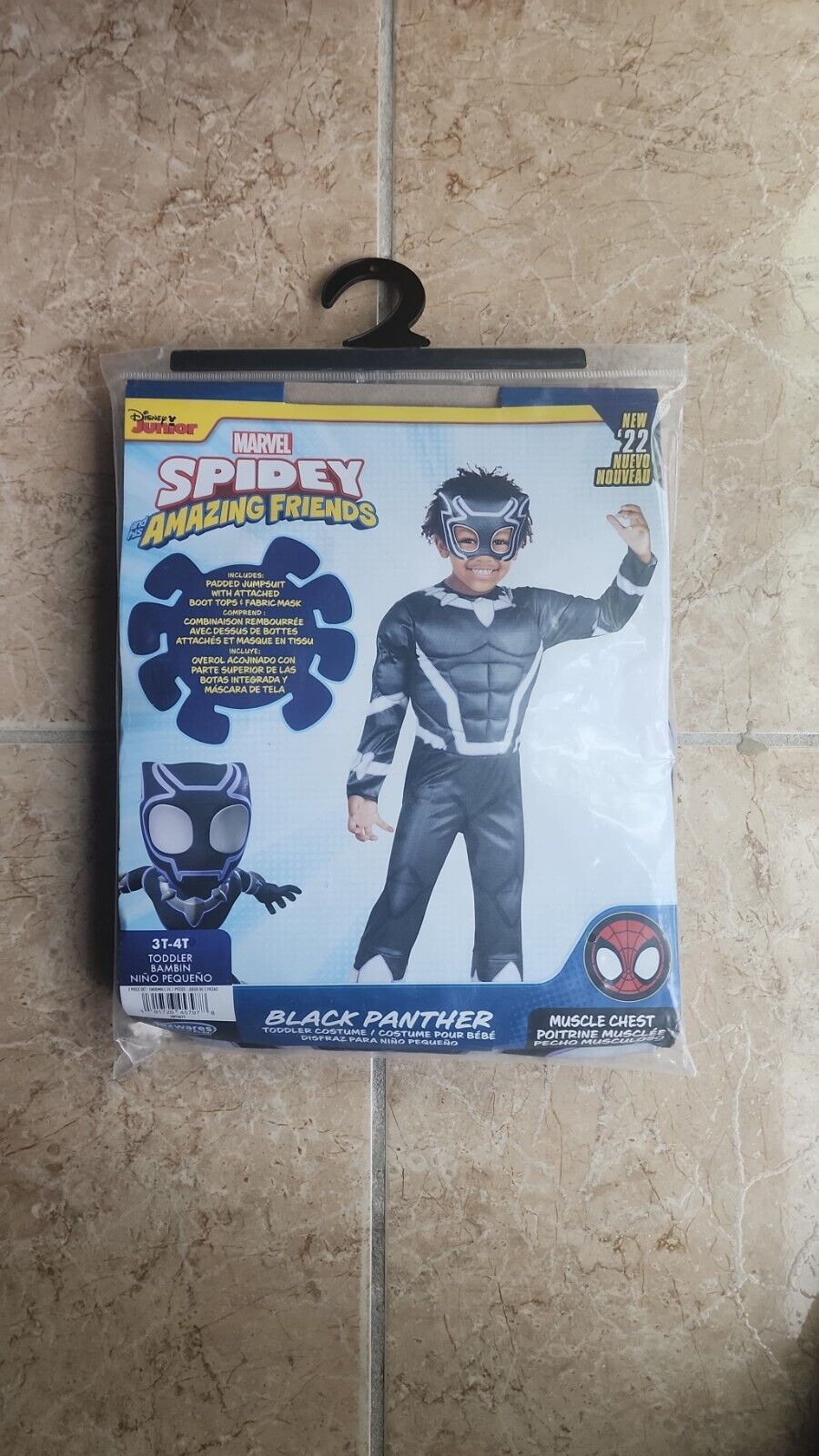 Jazwares Disney Junior Marvel Spidey Friend NEW Black Panther Costume Size 3T-4T