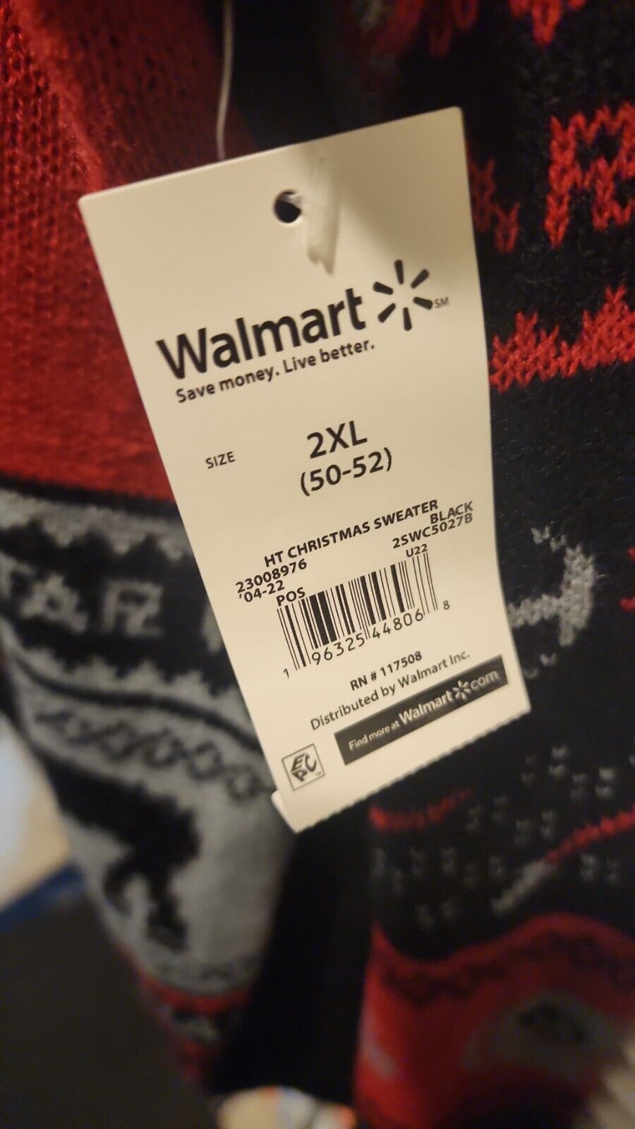 Star Wars Sweater W/ Darth Vader And STAR WARS logo 2XL