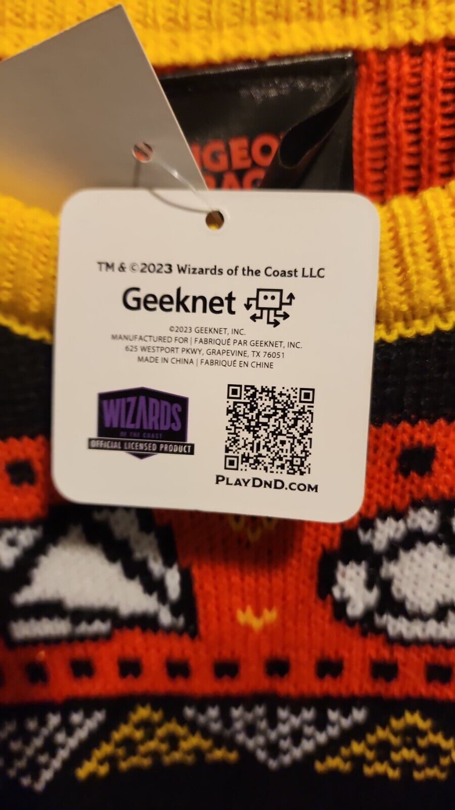 Dungeons And Dragons Ugly Christmas Sweater Mens M - L - Gamestop Xmas NEW