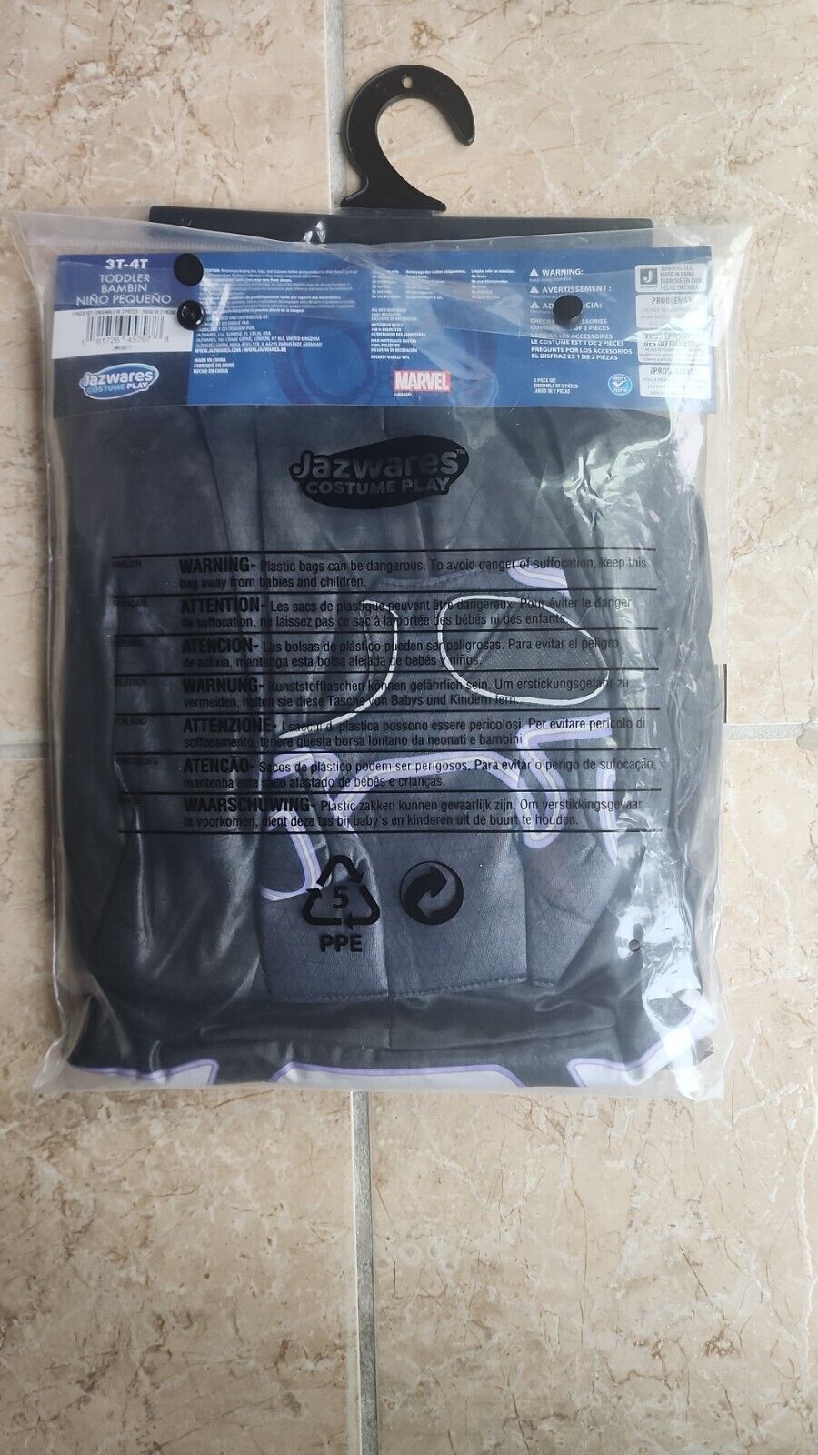 Jazwares Disney Junior Marvel Spidey Friend NEW Black Panther Costume Size 3T-4T