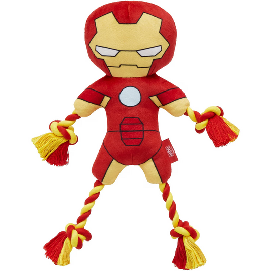 Marvel IRON MAN Rope Plush Squeeky Dog Pet Puppy Toy Perfect for Medium Dogs