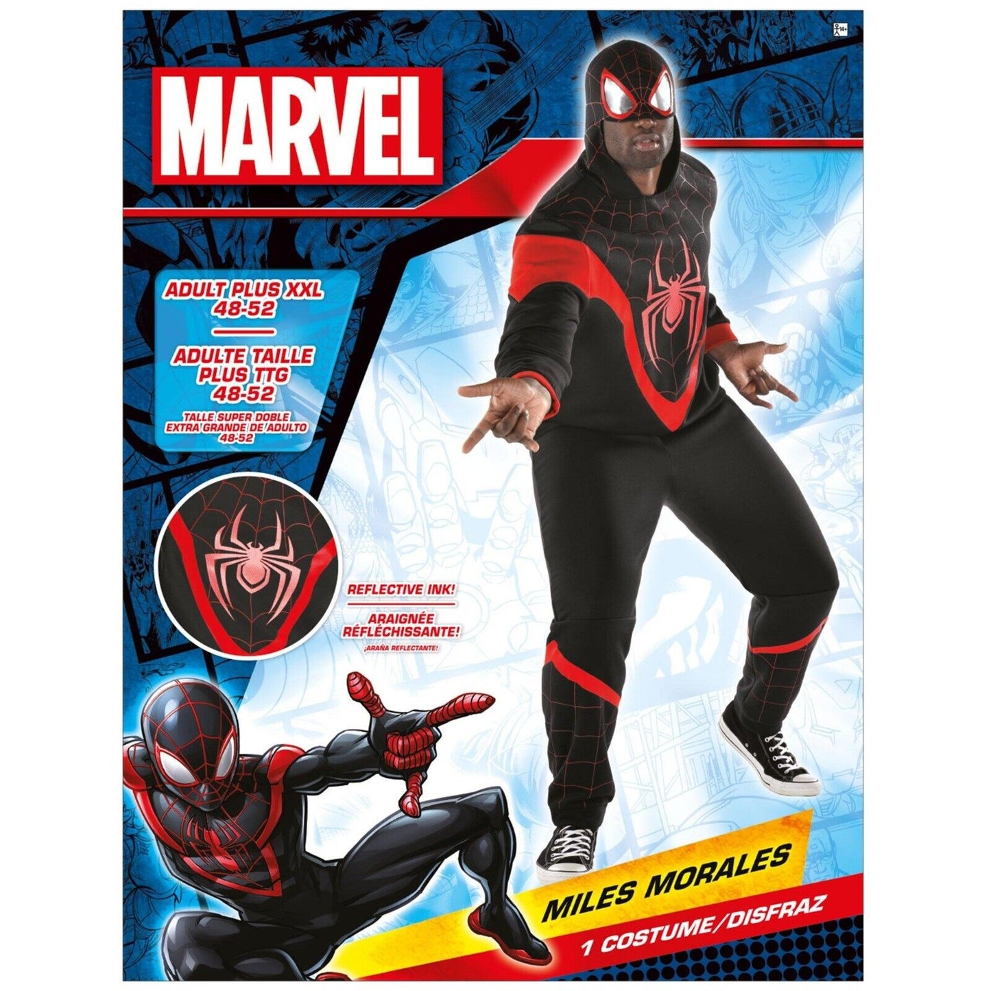 Miles Morales Jumpsuit Spiderman Costume Adult S, M, L, XXL