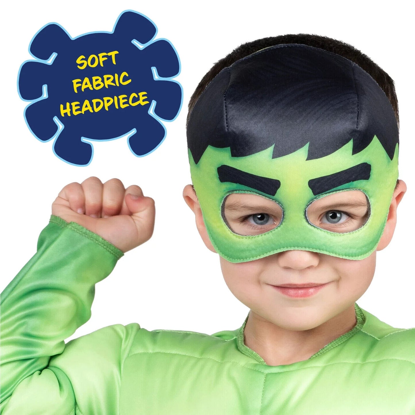Boys The Hulk Halloween Costume Marvel Green Muscle Jumpsuit & Mask 2 Pc - 3T/4T
