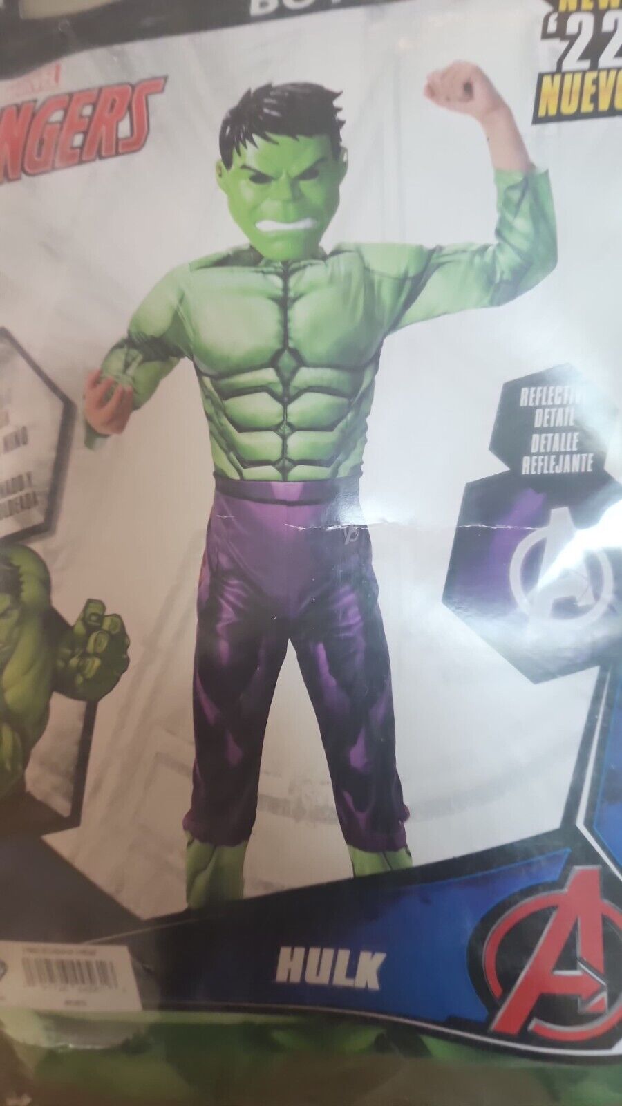 New Marvel Avengers Hulk Jumpsuit & Mask Youth Sz Small 6/7 Halloween Costume