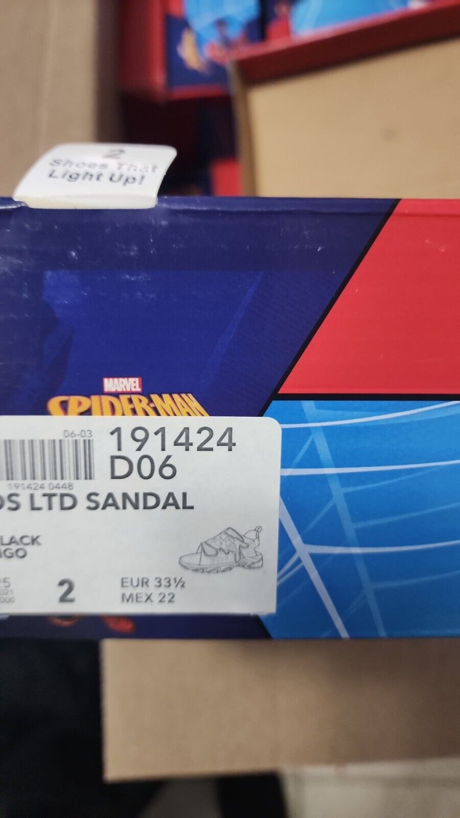 SPIDER-MAN Toddler Boys Sandals- Size 12