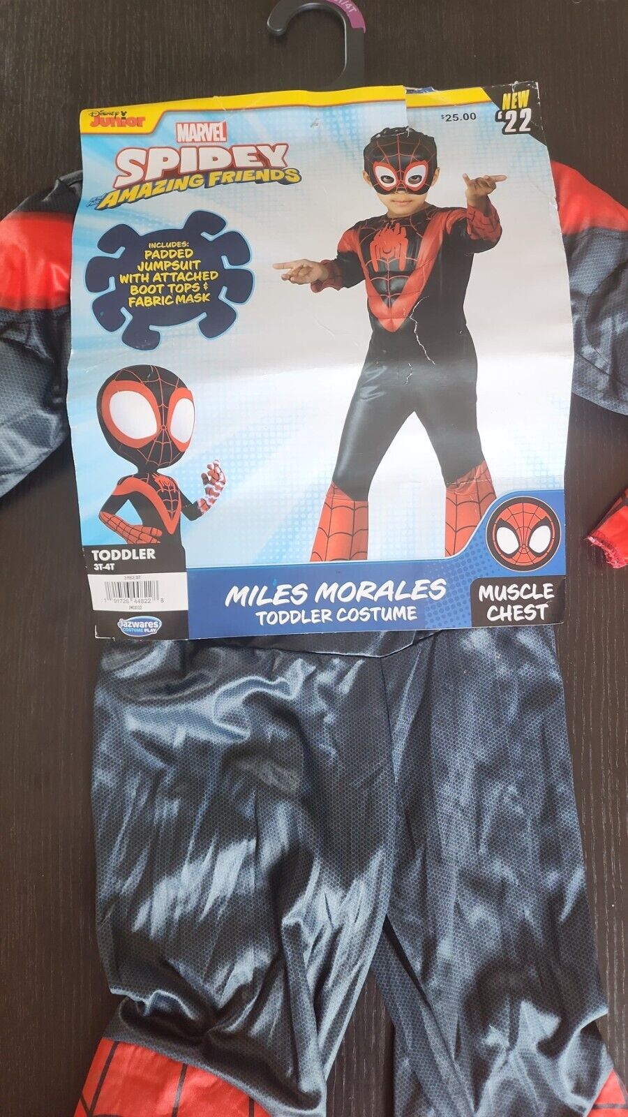 Spidey and his Amazing Friends Miles Morales Spider-Man Costume Toddler 3T-4T