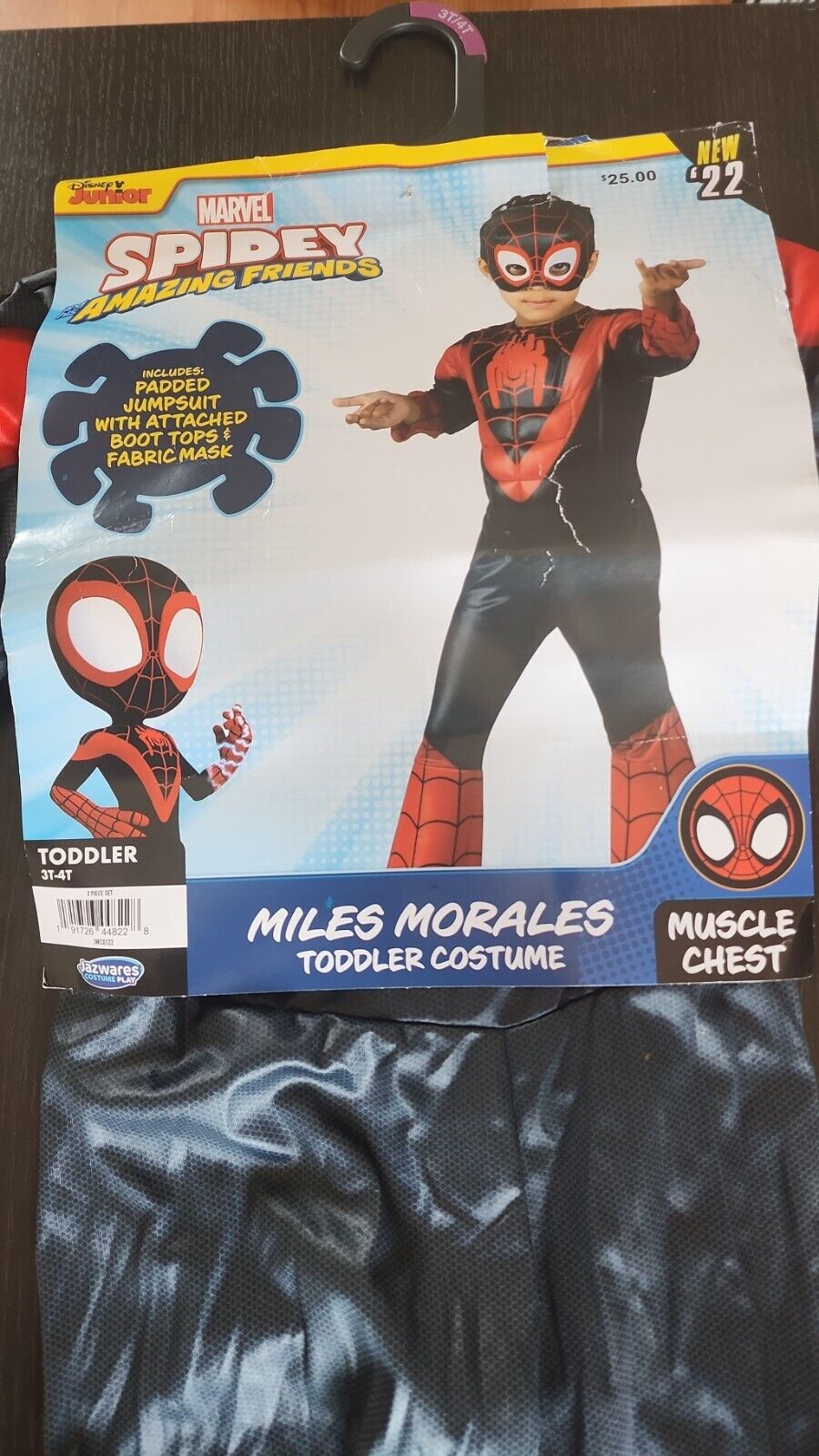 Spidey and his Amazing Friends Miles Morales Spider-Man Costume Toddler 3T-4T