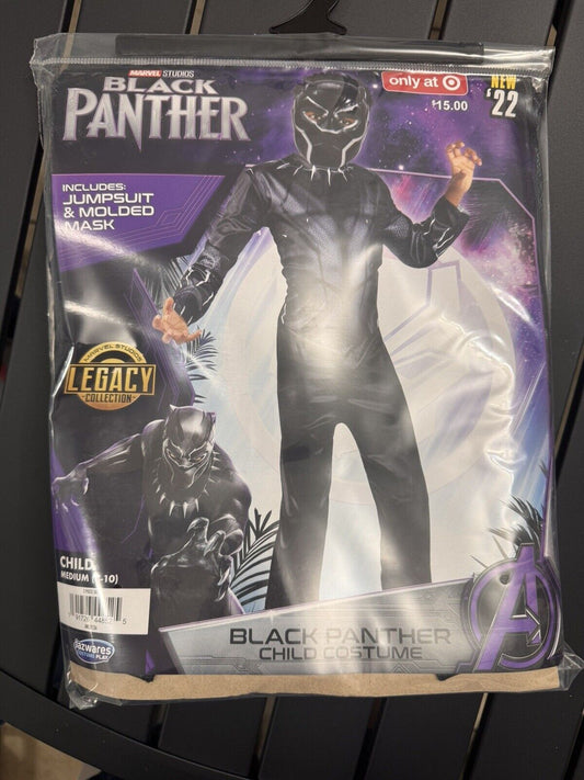 Jazwares NEW Black Panther Child Costume Size Medium 8-10 Disney Marvel Rivals