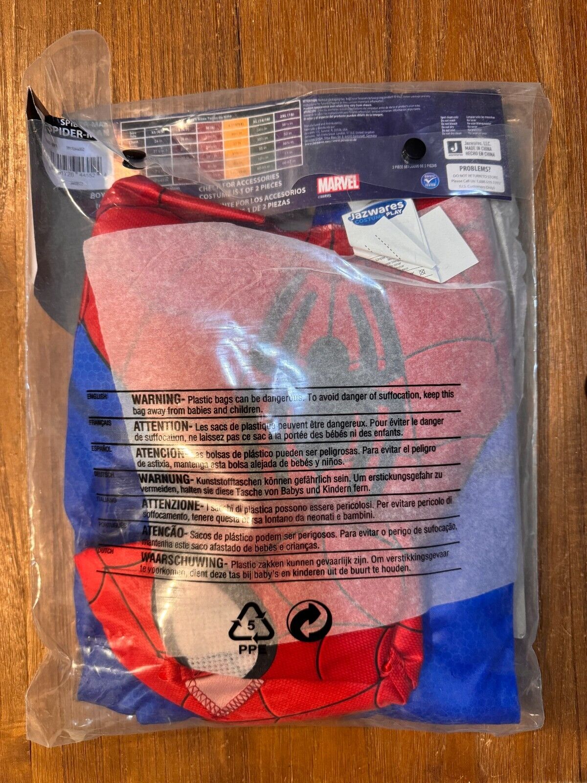 New Marvel’s Spider-Man Youth Size Small Halloween Costume Ages 6/7