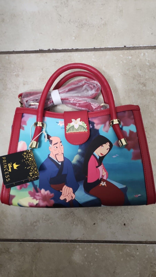 Mulan 1998 Princess Scene Faux Leather Adjustable Shoulder Strap Crossbody