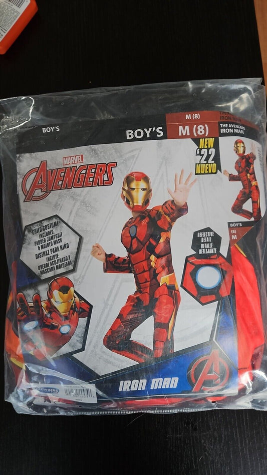 NEW The Avengers Boy’s Iron Man Tony Stark Marvel Comics Costume Size Medium(8)