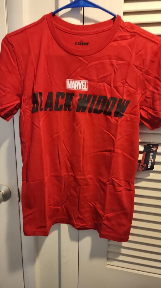 Men's Black Widow Marvel Rivals Logo T-Shirt Size 14 NWT