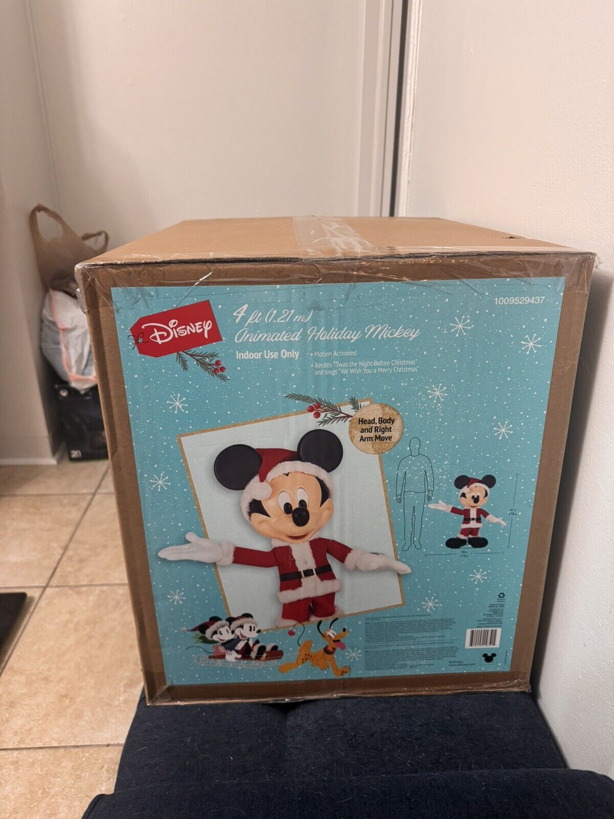 Disney 4 ft Animated Holiday Mickey Mouse Christmas Santa NEW IN HAND FAST SHIP